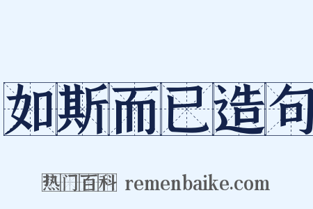 如斯而已造句是什么意思的图片